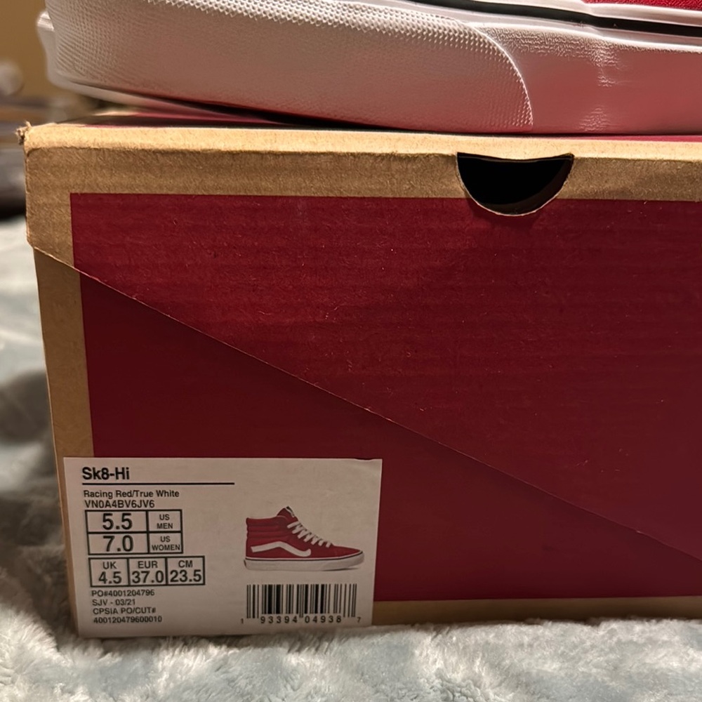 Vans Red Canvas High-Tops - Picture 6 of 8
